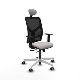 PIQUERAS Y CRESPO Silla de oficina Motilla con mecanismo Sincro/Traslack Blanco y Negro