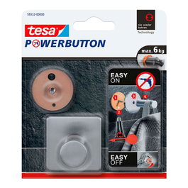 Tesa Powerbutton classic square Acero inoxidable