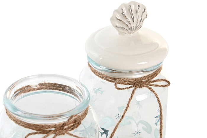 DKD Home Decor Bote Cristal y Gres Stella Maris 900ml DKD Home Decor Bote Cristal y Gres Stella Maris 900ml