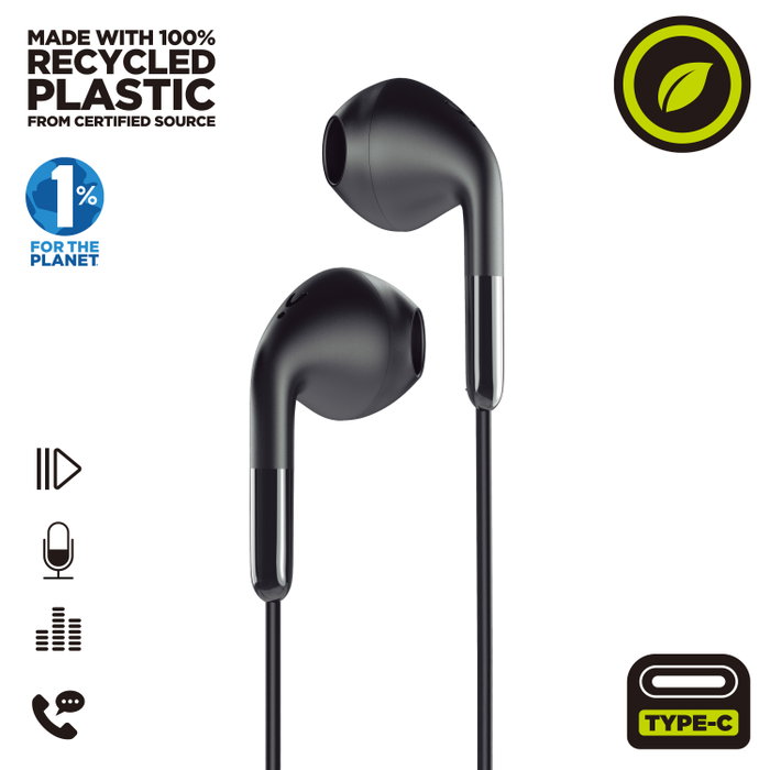 Muvit Auriculares E58 Tipo C Negros