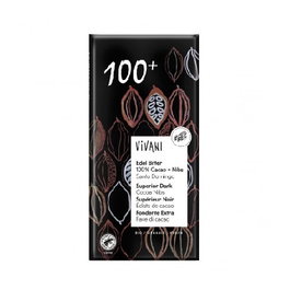 Vivani Chocolate 100% Cacao con Nibs de Cacao Bio 80g