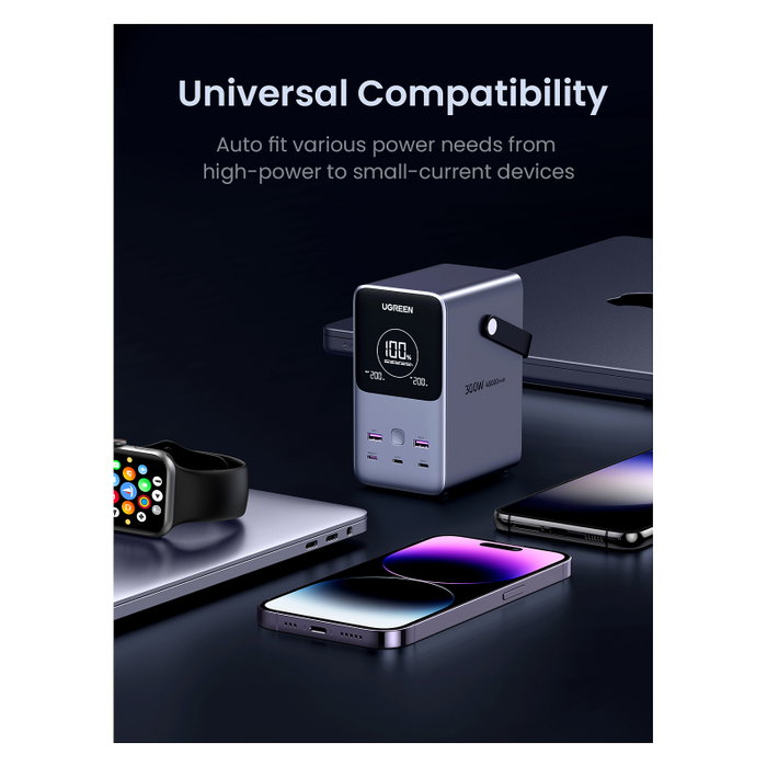 Ugreen Nexode Power Bank 48000 mAh Litio Gris Carga Rapida 300W, Compatible con Portatil, Tablet, Telefono, Smartwatch, Camara Digital Ugreen Nexode Power Bank 48000 mAh Litio Gris Carga Rapida 300W, Compatible con Portatil, Tablet, Telefono, Smartwatch, Camara Digital