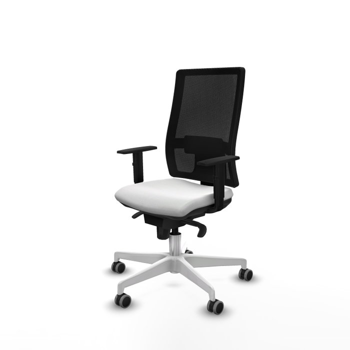 PIQUERAS Y CRESPO Silla de oficina Horna con mecanismo Sincro, Blanco y Negro