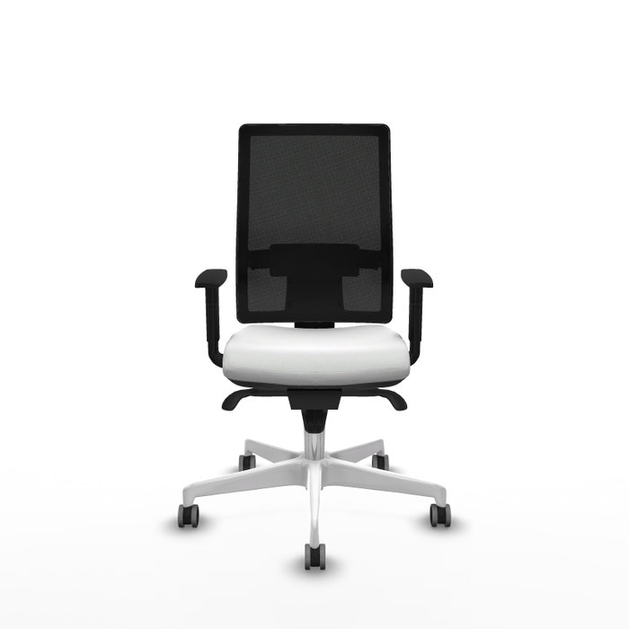 PIQUERAS Y CRESPO Silla de oficina Horna con mecanismo Sincro, Blanco y Negro