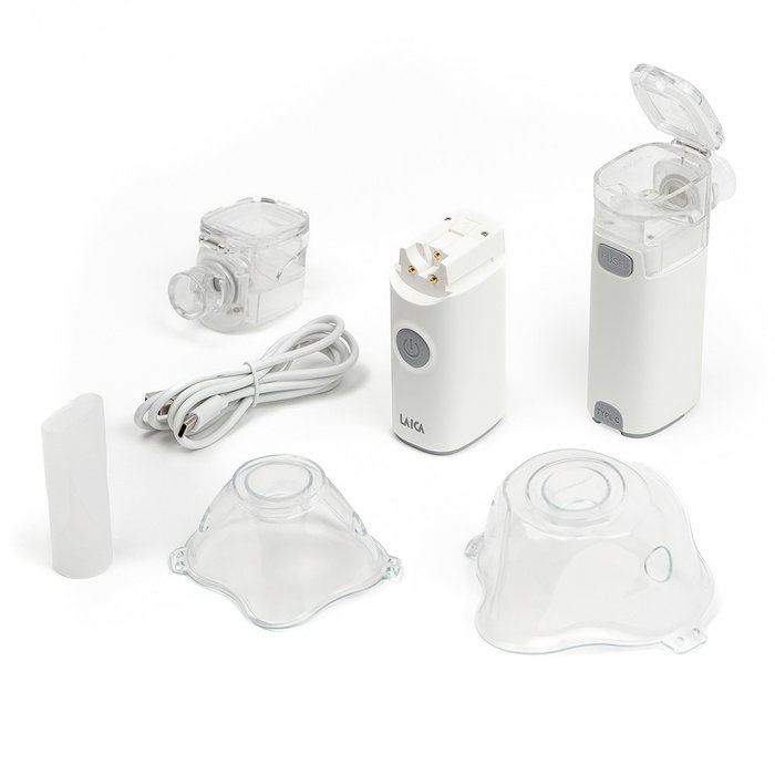 Laica Nebulizador por Ultrasonidos NE2012 Portátil y Silencioso, con Batería USB-C, Incluye Máscara Adulto y Pediátrica Laica Nebulizador por Ultrasonidos NE2012 Portátil y Silencioso, con Batería USB-C, Incluye Máscara Adulto y Pediátrica