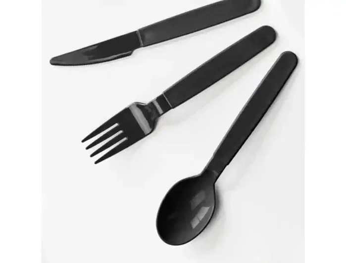 Archivo 2000 Pack de 3 cubiertos reutilizables gris antracita 18,5 cm