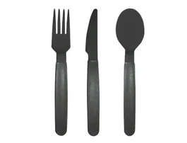 Archivo 2000 Pack de 3 cubiertos reutilizables gris antracita 18,5 cm