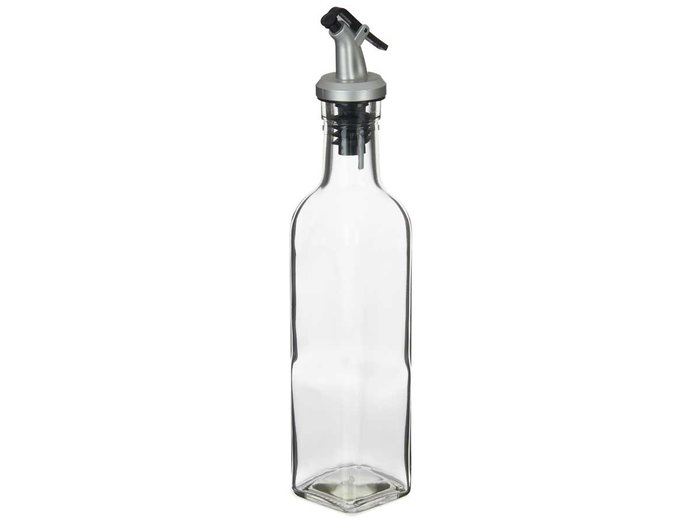 Vivalto Aceitera de Vidrio con Tapón Dosificador, 250 ml, 5 x 25,5 x 5 cm, Transparente (Set de 24)