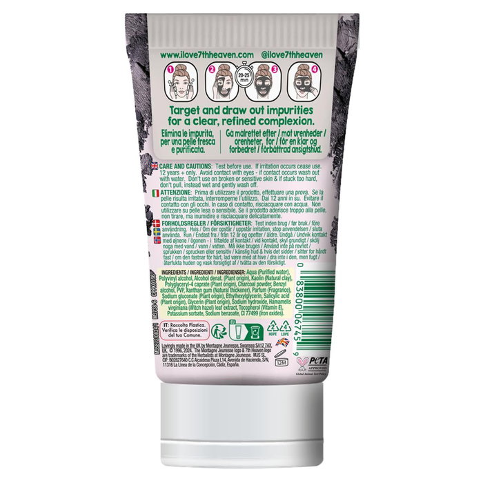 7Th Heaven CHARCOAL tubo peel-off carbón 50 ml 7Th Heaven CHARCOAL tubo peel-off carbón 50 ml