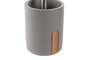 DKD Home Decor Escobillero de Cemento y Bambú Mate Gris