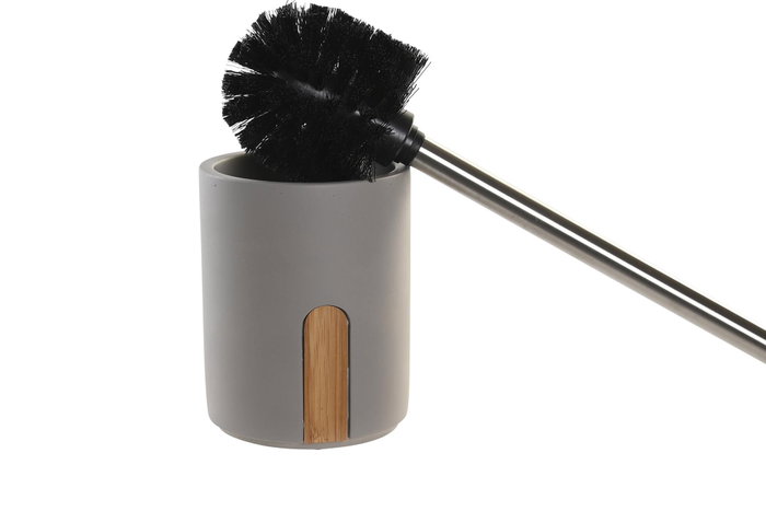 DKD Home Decor Escobillero de Cemento y Bambú Mate Gris DKD Home Decor Escobillero de Cemento y Bambú Mate Gris