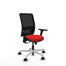 PIQUERAS Y CRESPO Silla de oficina Zulema con mecanismo Sincro Rojo y Negro