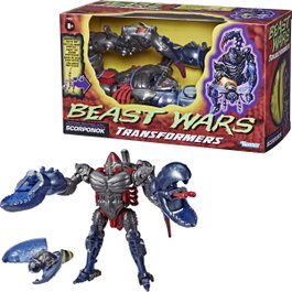 Hasbro Figura Scorponok Beast Wars Transformers +8 años, modo escorpión a robot, con abeja robótica y 2 accesorios