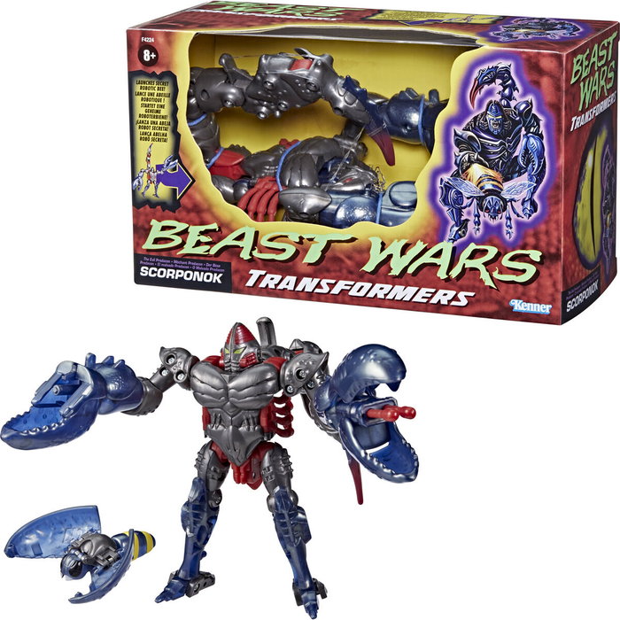 Hasbro Figura Scorponok Beast Wars Transformers +8 años, modo escorpión a robot, con abeja robótica y 2 accesorios Hasbro Figura Scorponok Beast Wars Transformers +8 años, modo escorpión a robot, con abeja robótica y 2 accesorios