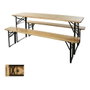 Basics Conjunto de Jardín 3 Piezas de Madera Mesa y 2 Bancos (Mesa 180x50x76cm, Bancos 180x25x46cm) Hasta 250 kg