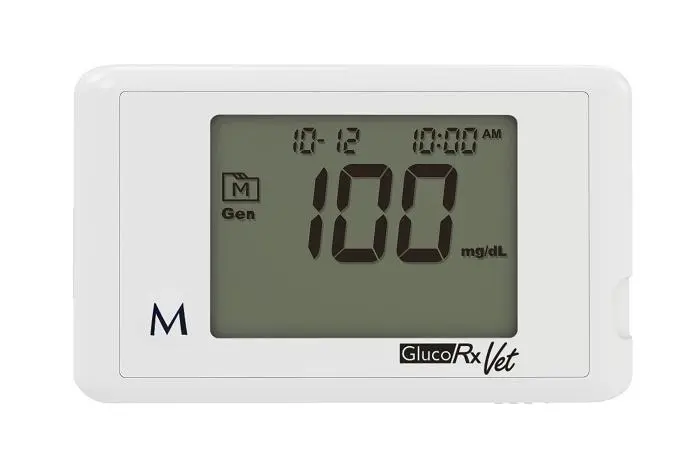 Gluco rx Glucómetro Veterinario Glucorxvet para Perros y Gatos Medición Precisa de Glucosa