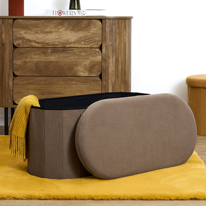Home Deco Factory Banco-puf Plegable Jules Taupé Home Deco Factory Banco-puf Plegable Jules Taupé