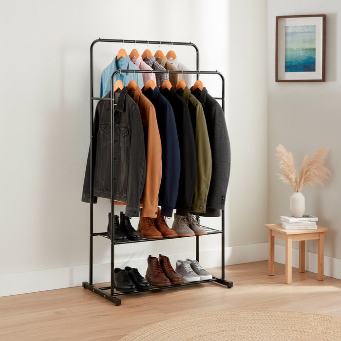 Inde Perchero de Metal Doble Ajustable en Altura 81 x 50 x 125-150 cm Confortime (4 Unidades)