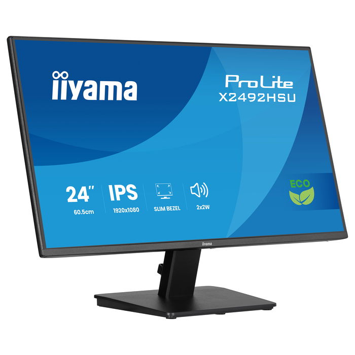 IIYAMA Monitor Pro Lite X2492HSU-B1 Negro, 24 Pulgadas, Full HD, 75Hz, 1ms, HDMI, VGA, Altavoces