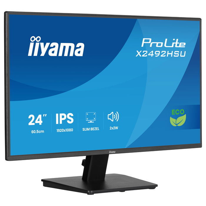 IIYAMA Monitor Pro Lite X2492HSU-B1 Negro, 24 Pulgadas, Full HD, 75Hz, 1ms, HDMI, VGA, Altavoces