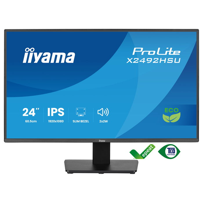 IIYAMA Monitor Pro Lite X2492HSU-B1 Negro, 24 Pulgadas, Full HD, 75Hz, 1ms, HDMI, VGA, Altavoces