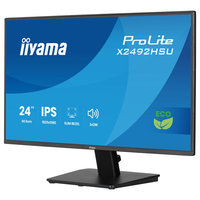 IIYAMA Monitor Pro Lite X2492HSU-B1 Negro, 24 Pulgadas, Full HD, 75Hz, 1ms, HDMI, VGA, Altavoces