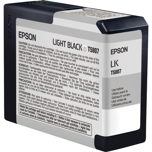 Epson Cartucho T580700 Gris (Negro claro) 80ml para Stylus Pro 3800/3880 Epson Cartucho T580700 Gris (Negro claro) 80ml para Stylus Pro 3800/3880