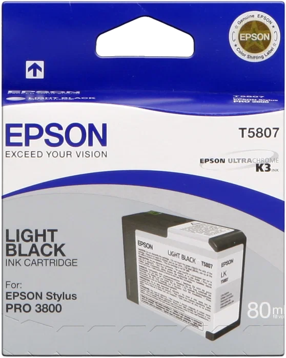 Epson Cartucho T580700 Gris (Negro claro) 80ml para Stylus Pro 3800/3880 Epson Cartucho T580700 Gris (Negro claro) 80ml para Stylus Pro 3800/3880