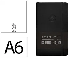 Antartik Cuaderno A6 Tapa Blanda Hojas Lisas Negro 100 Hojas 80gr FSC