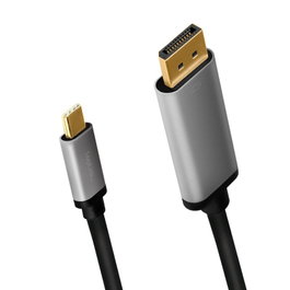 LogiLink Cable USB 3.2 Gen1 Type-C a DisplayPort, 4K/60 Hz, 1,8 m, Negro/Gris