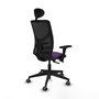 PIQUERAS Y CRESPO Silla de oficina Motilla con mecanismo Sincro/Traslack, Morado y Negro