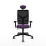 PIQUERAS Y CRESPO Silla de oficina Motilla con mecanismo Sincro/Traslack, Morado y Negro