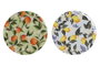 DKD Home Decor Set de 4 Posavasos de Madera de 10x10 cm en Colores Surtidos