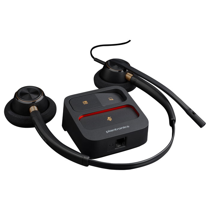 HP Poly EncorePro 520 Auriculares Binaurales con Desconexión Rápida, Negro