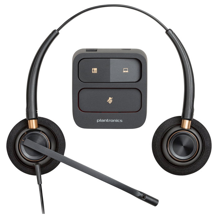 HP Poly EncorePro 520 Auriculares Binaurales con Desconexión Rápida, Negro