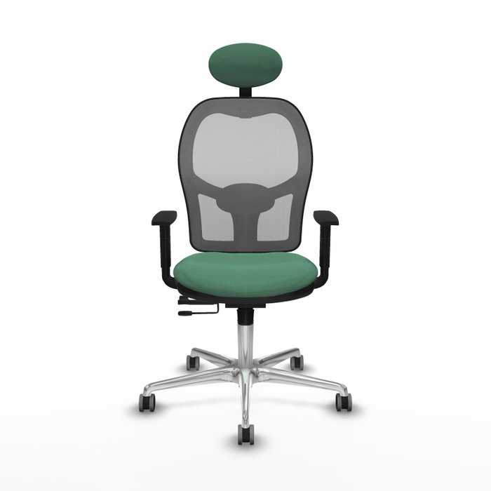 PIQUERAS Y CRESPO Silla de oficina Jorquera con mecanismo Sincro/Traslack, Verde esmeralda y Gris