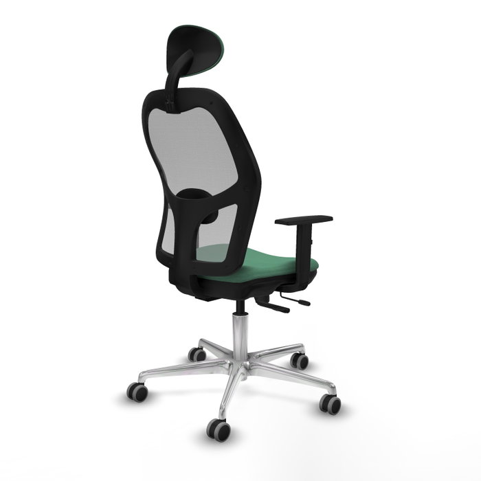 PIQUERAS Y CRESPO Silla de oficina Jorquera con mecanismo Sincro/Traslack, Verde esmeralda y Gris