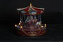 DKD Home Decor Carrusel Navidad Tradicional Multicolor LED Resina PVC Musical Movimiento 30 x 30 x 30 cm