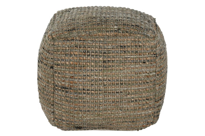 DKD Home Decor Reposapies Turquesa 45 x 45 x 45 cm Tejido a Mano