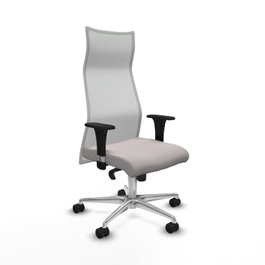 PIQUERAS Y CRESPO Sillón Albacete Blanco con Mecanismo Sincro y Base de Aluminio