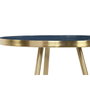 DKD Home Decor Mesita Auxiliar de Hierro Dorado y Azul, Set de 2