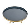 DKD Home Decor Mesita Auxiliar de Hierro Dorado y Azul, Set de 2