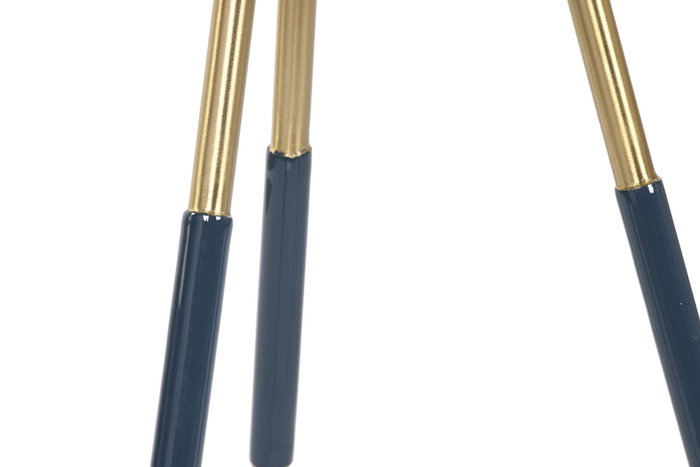 DKD Home Decor Mesita Auxiliar de Hierro Dorado y Azul, Set de 2