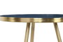 DKD Home Decor Mesita Auxiliar de Hierro Dorado y Azul, Set de 2