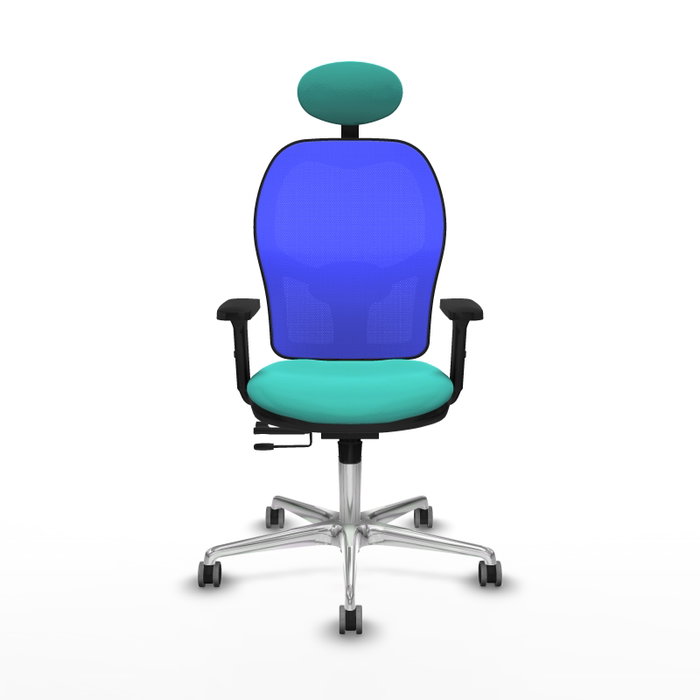 PIQUERAS Y CRESPO Silla de oficina Jorquera con mecanismo Sincro/Traslack, Turquesa y Azul