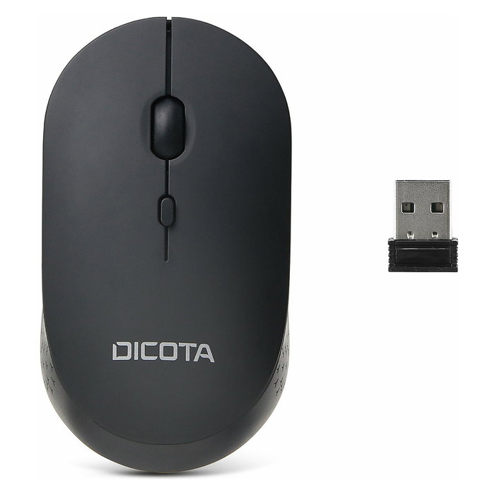 DICOTA Ratón Inalámbrico SILENT V2 Negro - RF, 1 Rueda de Desplazamiento, Para Oficina