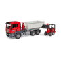 Bruder MAN TGS LKW con contenedor de descarga y pala cargadora de patio