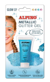 Maquillaje Alpino Glitter Gel Metalico Azul Blister De 1