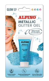 Maquillaje Alpino Glitter Gel Metalico Azul Blister De 1