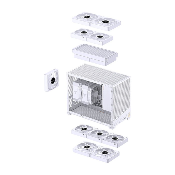 Jonsbo D32 PRO Blanco PC-Gehäuse Mini mATX con Vidrio Templado